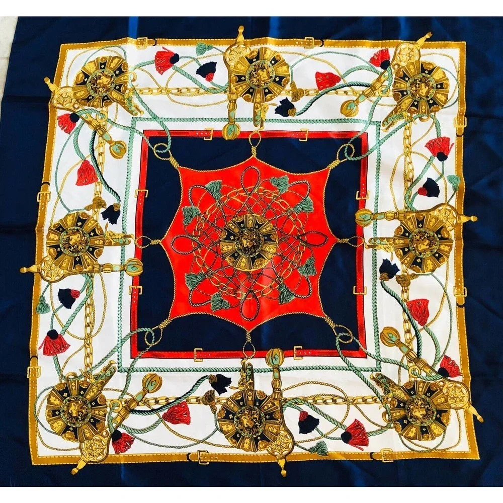 Berkshire Polyester Vintage Scarf Nautical Pattern Italy 30” Square